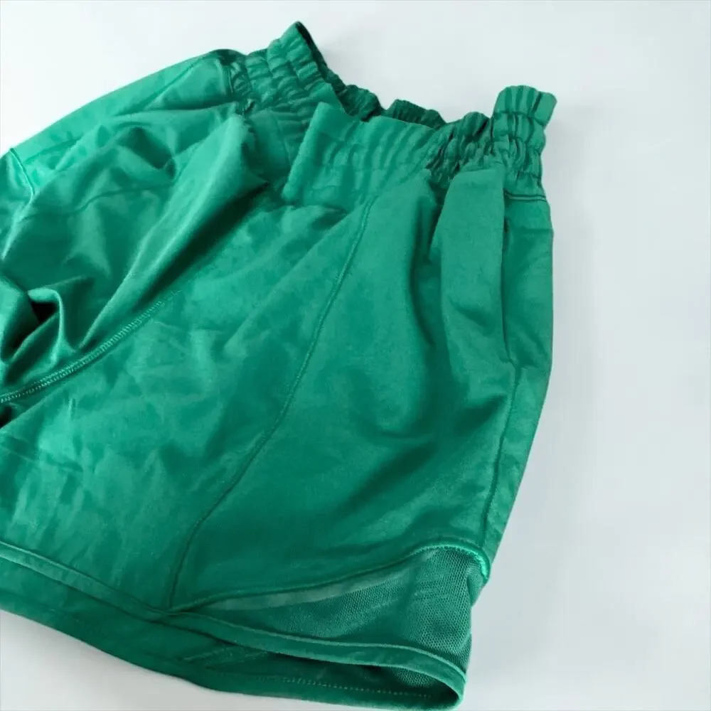 Lululemon Hotty Hot High-Rise Lined Running Shorts Green Size 6